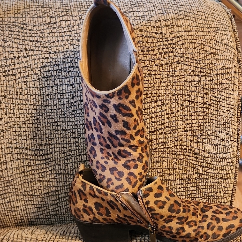Leopard Print Ankle Boots